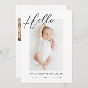 Modern Baby Photo Birth Announcement