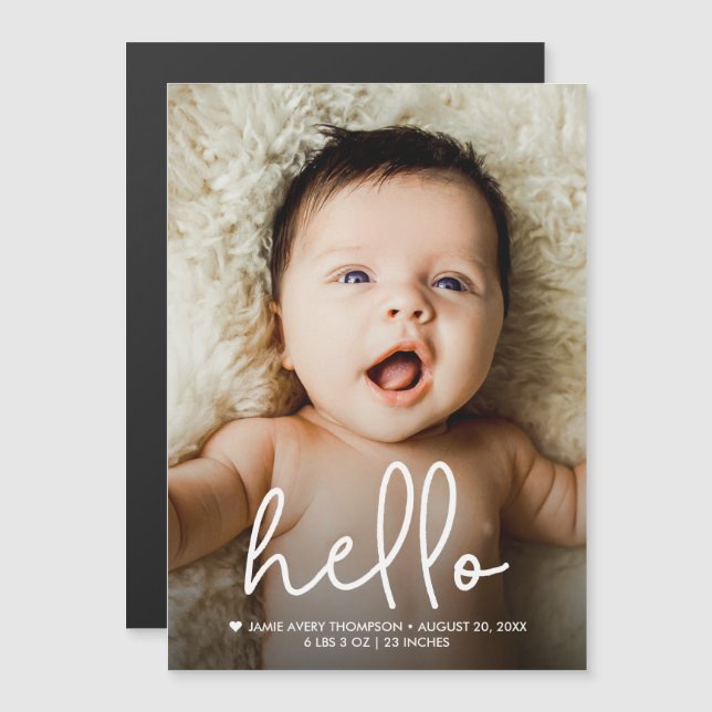 Modern Baby Photo Birth Announcement Custom  (Front/Back)