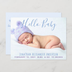 Modern Baby Photo Birth Announcement Postcard