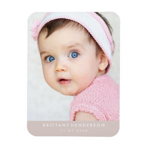 Modern Baby Photo Champagne Magnet