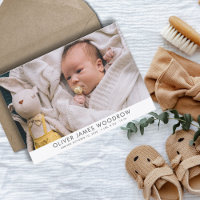 Modern Baby Photo Collage Birth Announcement