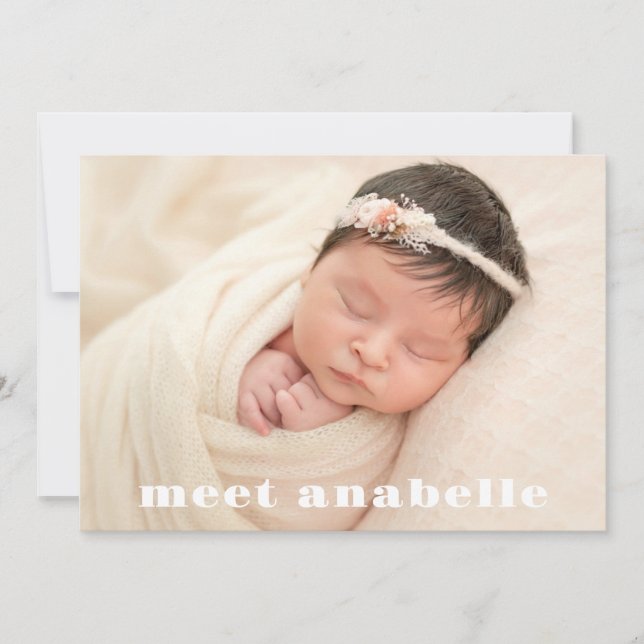 Modern Baby Photo Collage Gender Neutral Birth Announcement (Front)