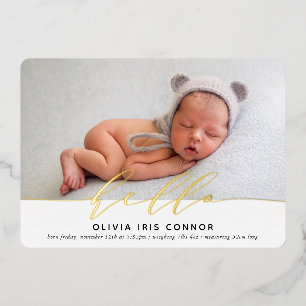 MODERN BABY PHOTO elegant minimalist hello script