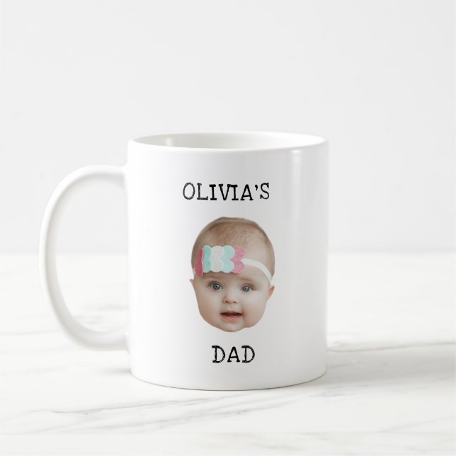 Modern Baby Photo Face Fathers Day Mothers day     Coffee Mug (Left)