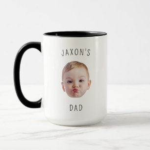Modern Baby Photo Gift Christmas grandpa mommy Dad Mug