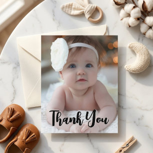 Modern Baby Photo Shower Thank You Card