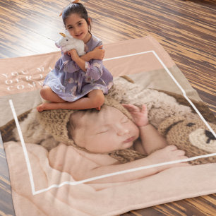 Modern Baby Photo   You Make My Life Complete Gift Fleece Blanket
