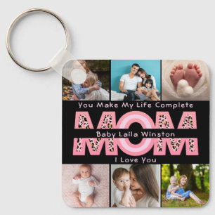 Modern Baby Photo You Make My Life Complete Gift Key Ring