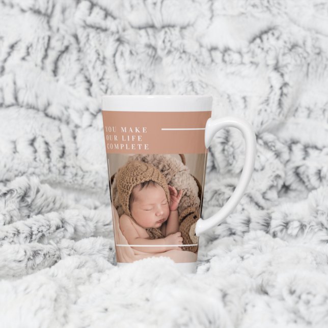 Modern Baby Photo | You Make My Life Complete Gift Latte Mug (Creator Uploaded)