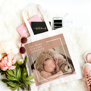 Modern Baby Photo   You Make My Life Complete Gift Tote Bag