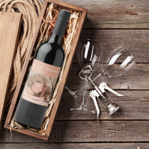 Modern Baby Photo   You Make My Life Complete Gift Wine Label