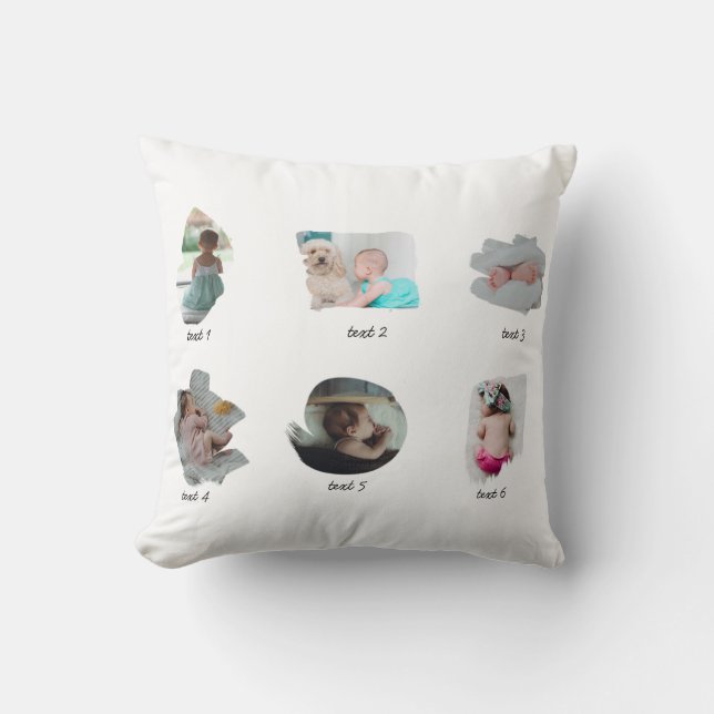 Modern Baby Photos Collage Cushion (Front)