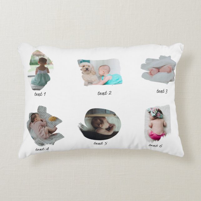 Modern Baby Photos Collage Decorative Cushion (Front)