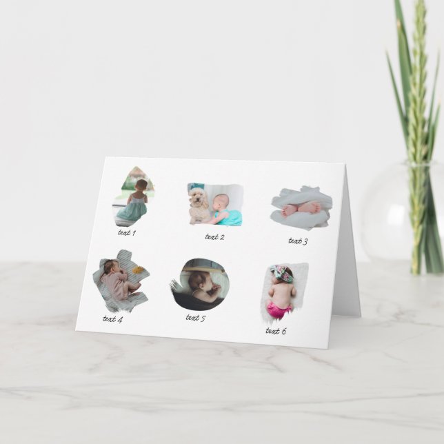 Modern Baby Photos Collage Greeting Card (Front)