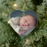 Modern Baby Photos First Christmas Ceramic Tree Decoration<br><div class="desc">Personalise with your favourite baby photos,  name and date to create a unique memory and gift for a first Christmas. A lovely keepsake to celebrate your new arrival!  Designed by Thisisnotme©</div>