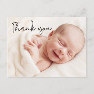 Modern Baby Photos thank you Birth Announcement