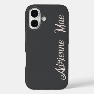 Modern Baby Pink Blush Script Monogram Name iPhone 16 Case