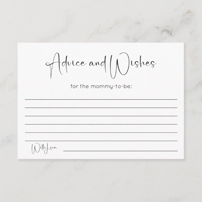 Modern Baby Shower Advice and Wishes Enclosure Card (Front)