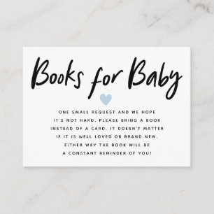 Modern Baby Shower Blue Book Request Enclosure Card