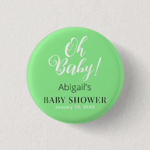 Modern Baby Shower Button – Personalized Text