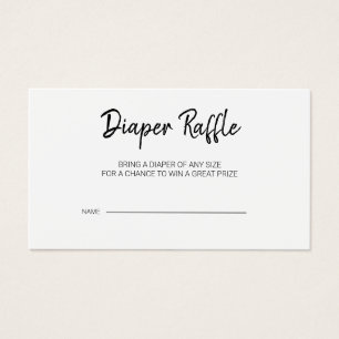 Modern Baby Shower Diaper Raffle Enclosure Card