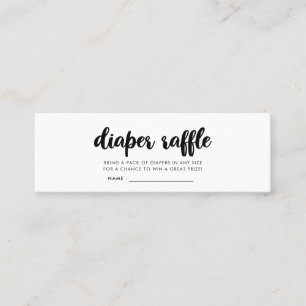 Modern baby shower diaper raffle ticket