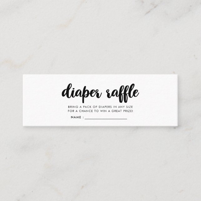 Modern baby shower diaper raffle ticket (Front)