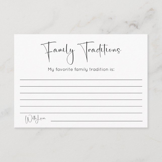 Modern Baby Shower Family Traditions Enclosure Card (Front)