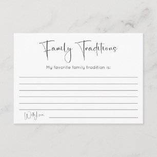 Modern Baby Shower Family Traditions Enclosure Card