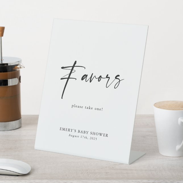 Modern Baby Shower Favours Sign (In SItu)