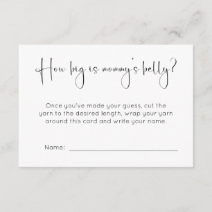 Modern Baby Shower How Big Is Mummy's Belly Enclosure Card