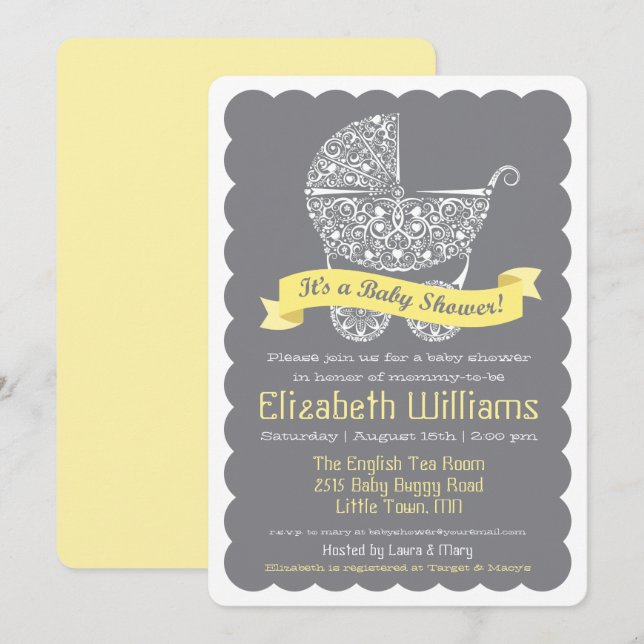 Modern Baby Shower Invitation (Front/Back)