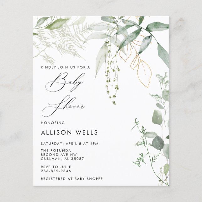 Modern Baby Shower Invitation Flyer (Front)