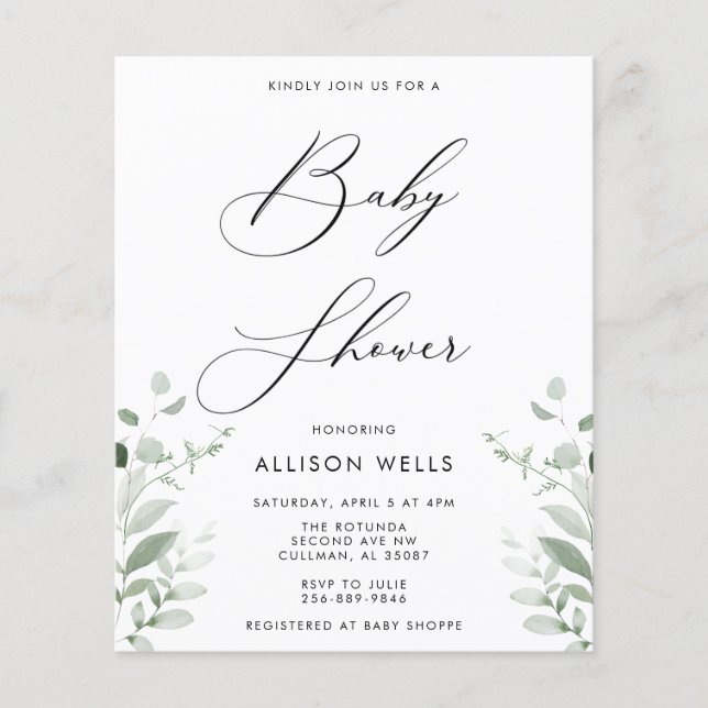 Modern Baby Shower Invitation Flyer (Front)