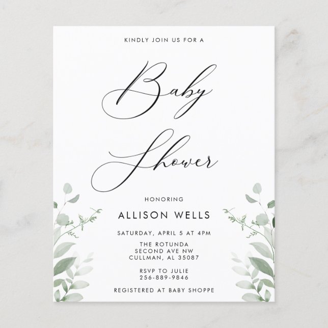Modern Baby Shower Invitation Flyer (Front)