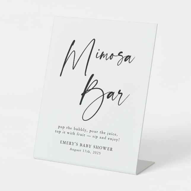 Modern Baby Shower Mimosa Bar Sign (Front)