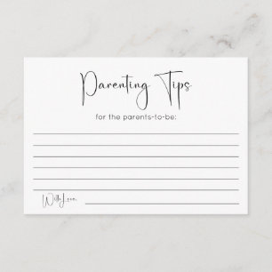 Modern Baby Shower Parenting Tips Enclosure Card