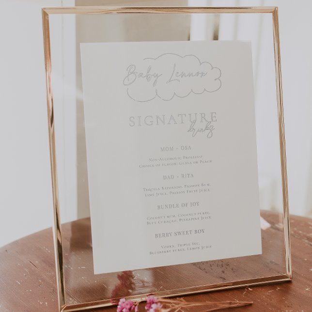 Modern Baby Shower | Signature Drink Poster (Creator Uploaded)
