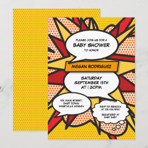 Modern Baby Shower Sprinkle Gender Neutral Comic Invitation