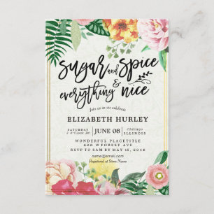 Modern Baby Shower Sugar & Spice & Everything Nice Invitation