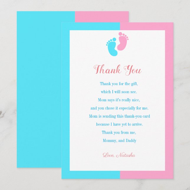 Modern baby shower thank you card (Front/Back)