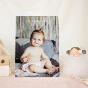 Modern Baby Shower Thank You One Photo Card