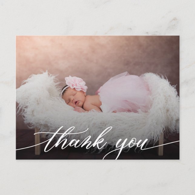 Modern Baby Shower Thank You Postcard (Front)