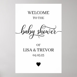 Modern Baby Shower Welcome Sign Poster Minimalist