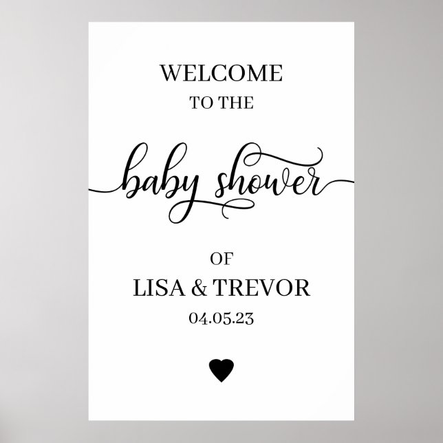 Modern Baby Shower Welcome Sign Poster Minimalist (Front)