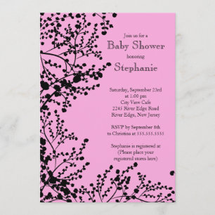 Modern Baby's Breath Floral Baby Shower Invitation