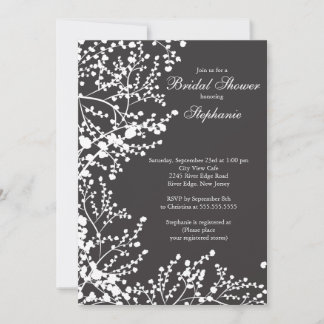 Modern Baby's Breath Floral Bridal Shower Invitation