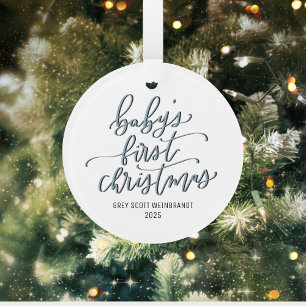 Modern Baby's First Christmas Custom Ornament