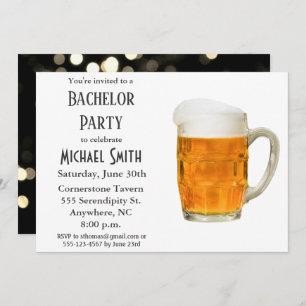 Modern Bachelor Party Beer Cheers Invitation