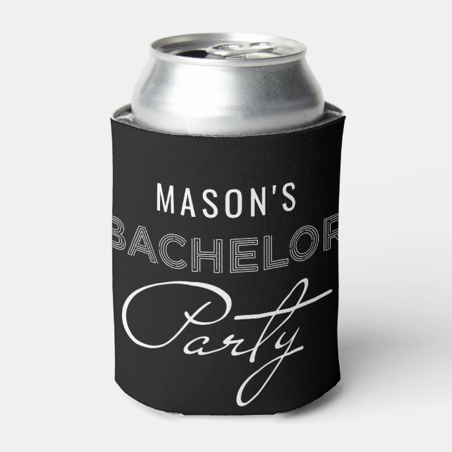 Modern Bachelor Party Can Cooler Favours (Can Front)